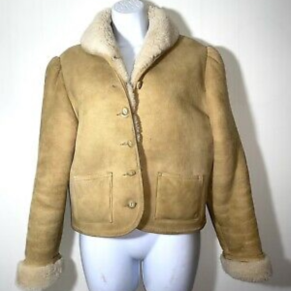 VINTAGE ABERCROMBIE FITCH SHEARLING FUR RANCH JACKET